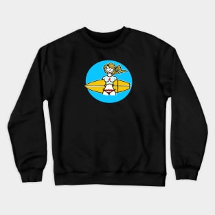 Surfer Girl Trestles San Clemente California Crewneck Sweatshirt